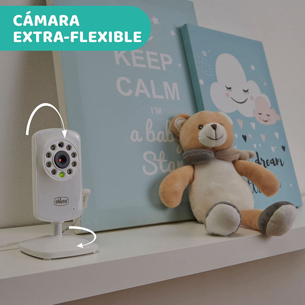 BURNNOVE Bebé Monitor, Vigilabebés con Cámara y Audio con Pantalla LCD de  3.5, 355 ° / 120 ° Giratorio, Zoom 2X, Modo Eco Visión Nocturna