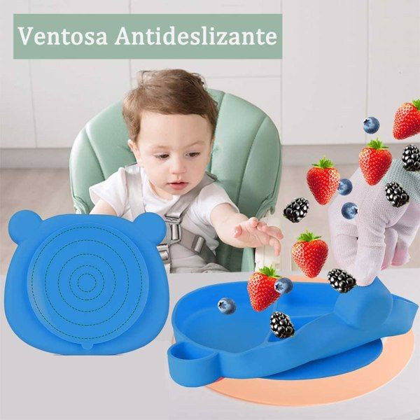Plato de silicona y ventosa de mickey - accesorio de comida para bebés
