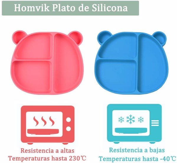 Plato de silicona y ventosa de mickey - accesorio de comida para bebés
